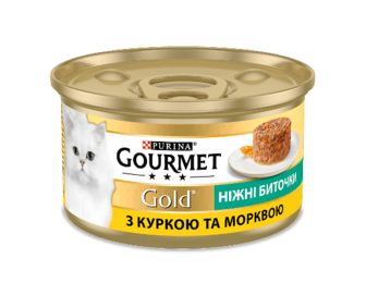 Корм для котів Gourmet «Ніжні биточки» курка-морква 85г